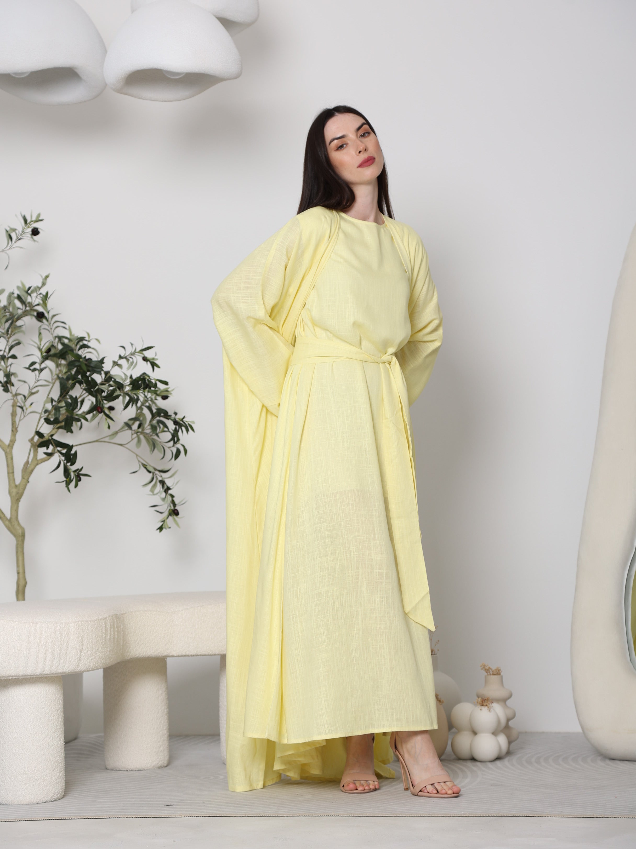 LINEN ABAYA DRESS