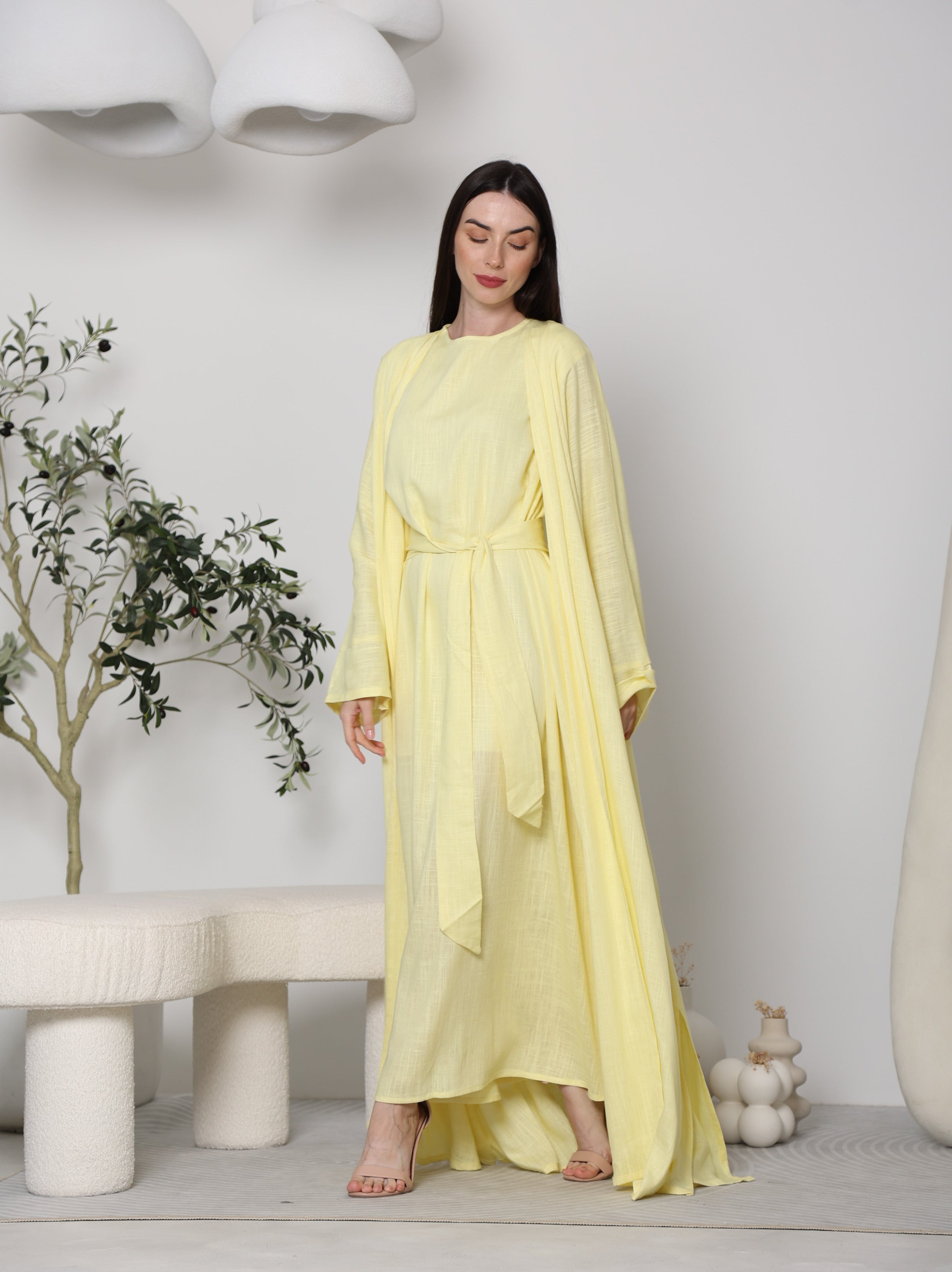 LINEN ABAYA DRESS