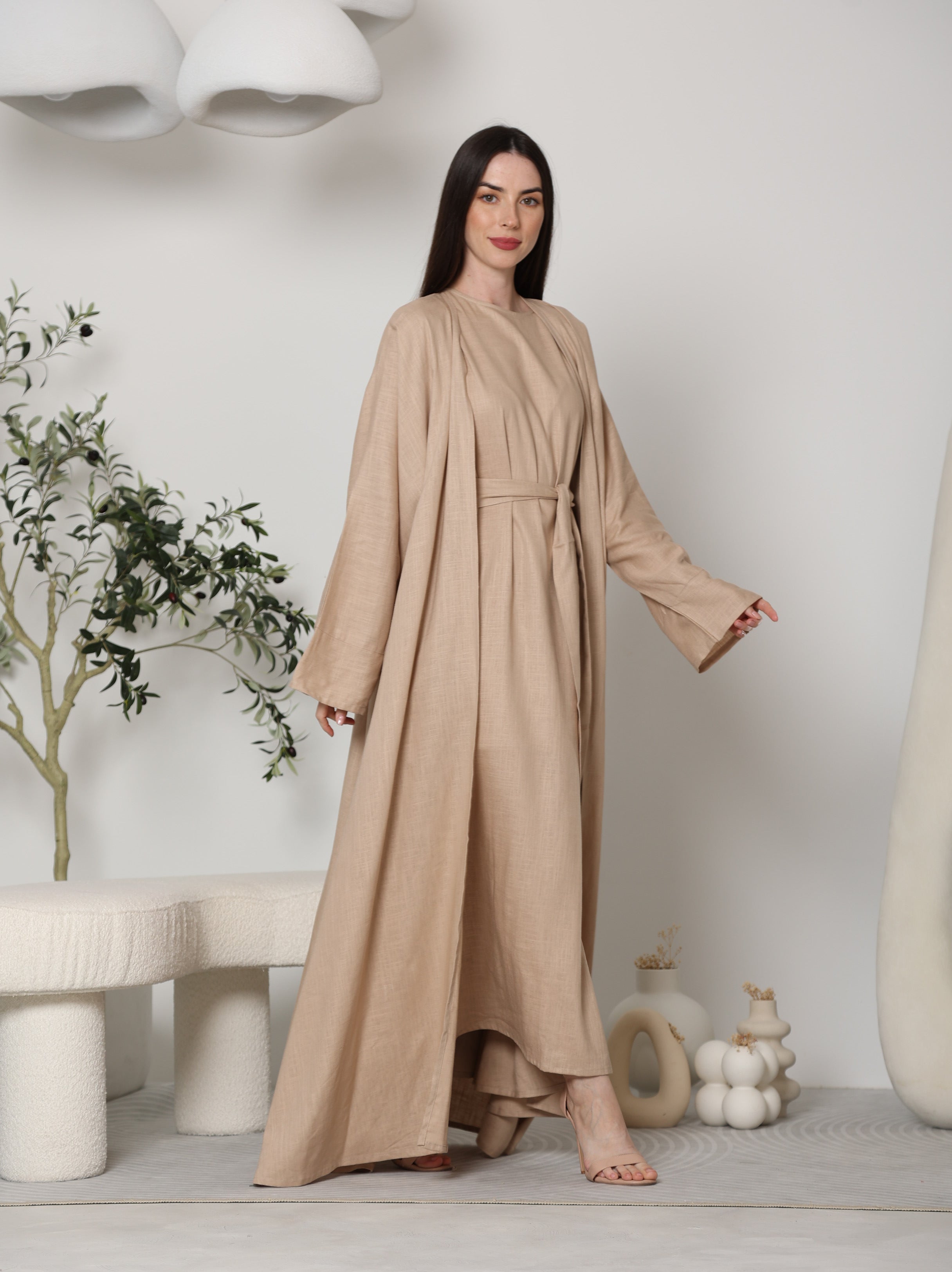 LINEN ABAYA DRESS