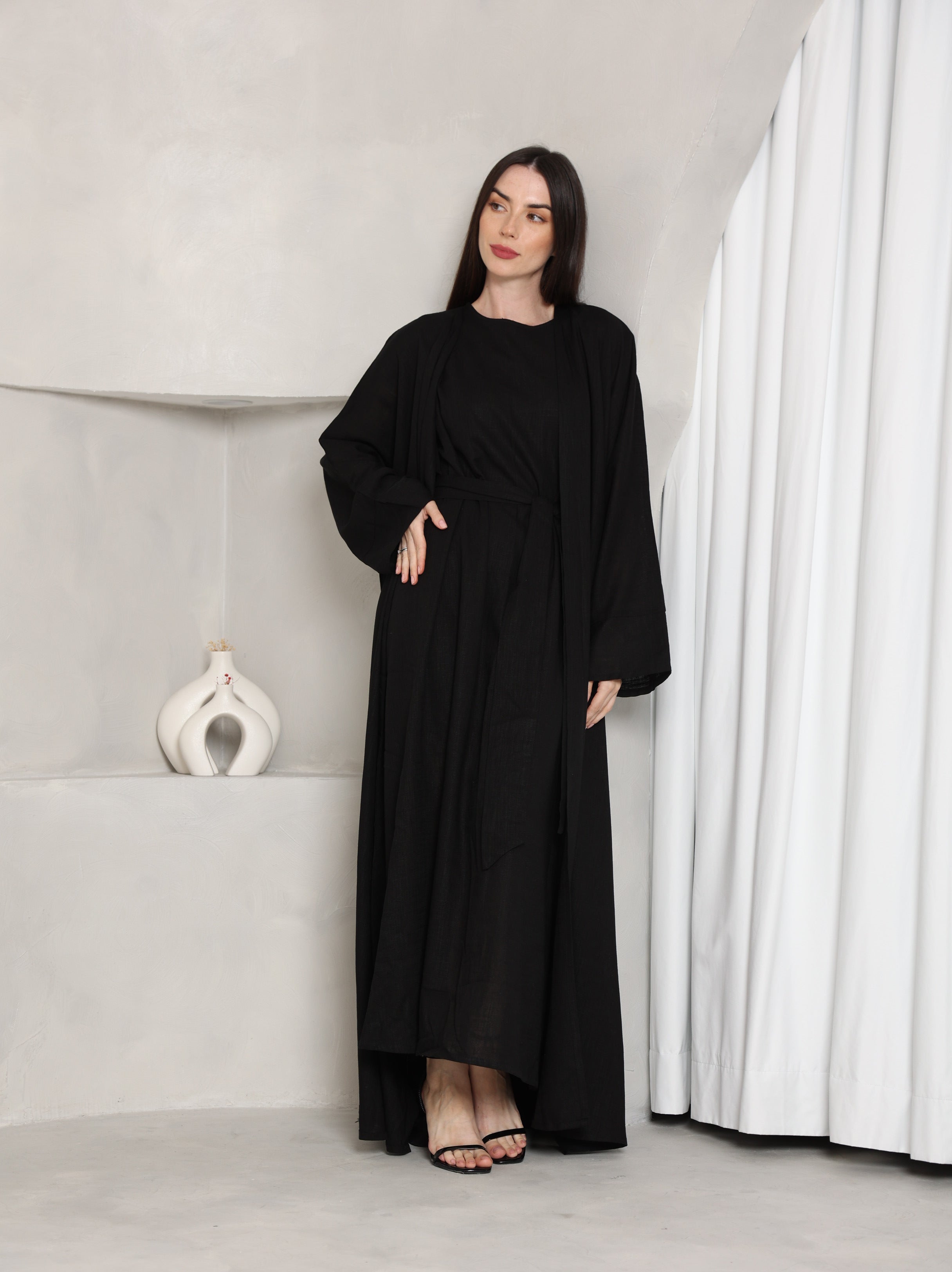 LINEN ABAYA DRESS