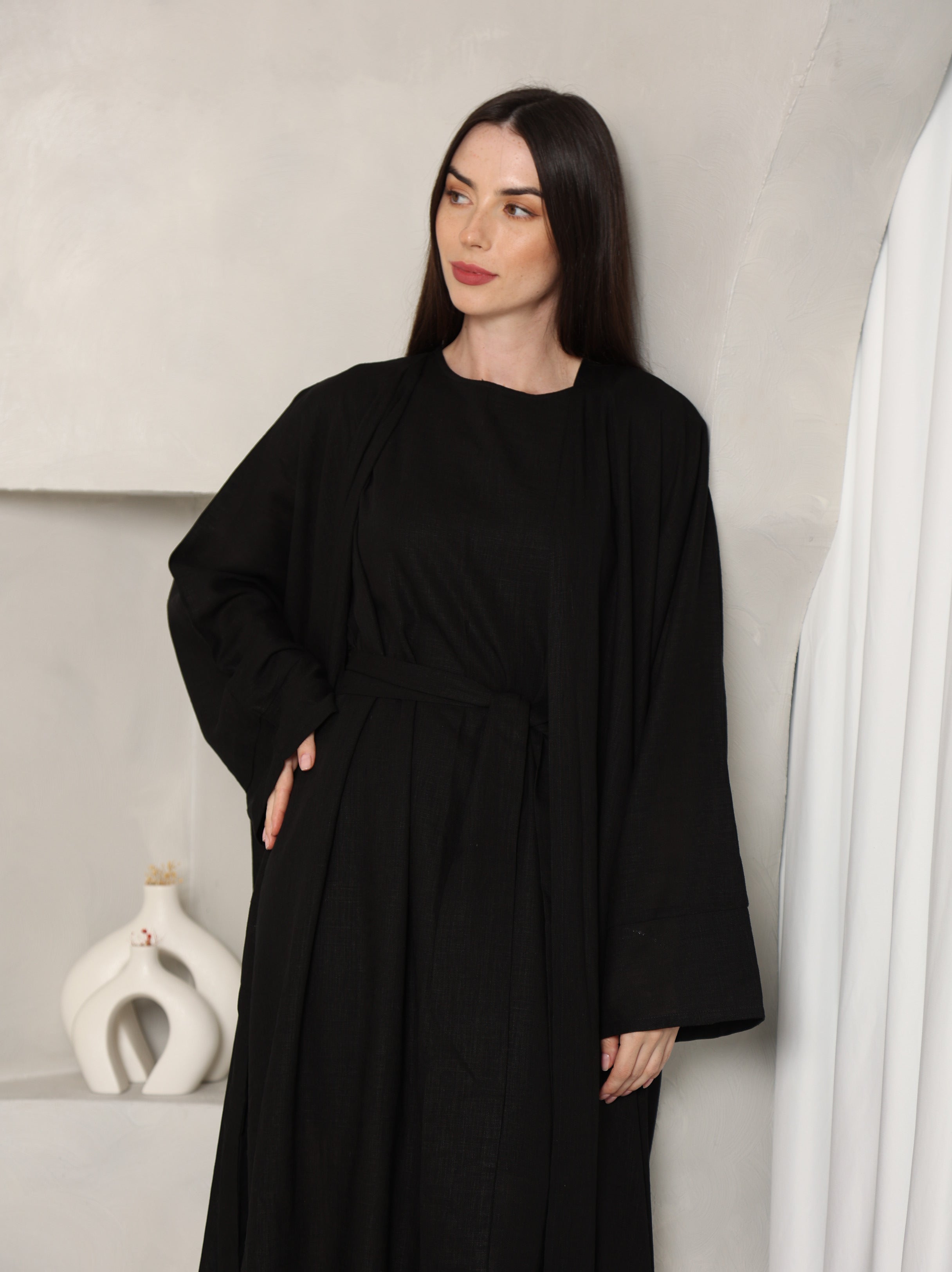 LINEN ABAYA DRESS