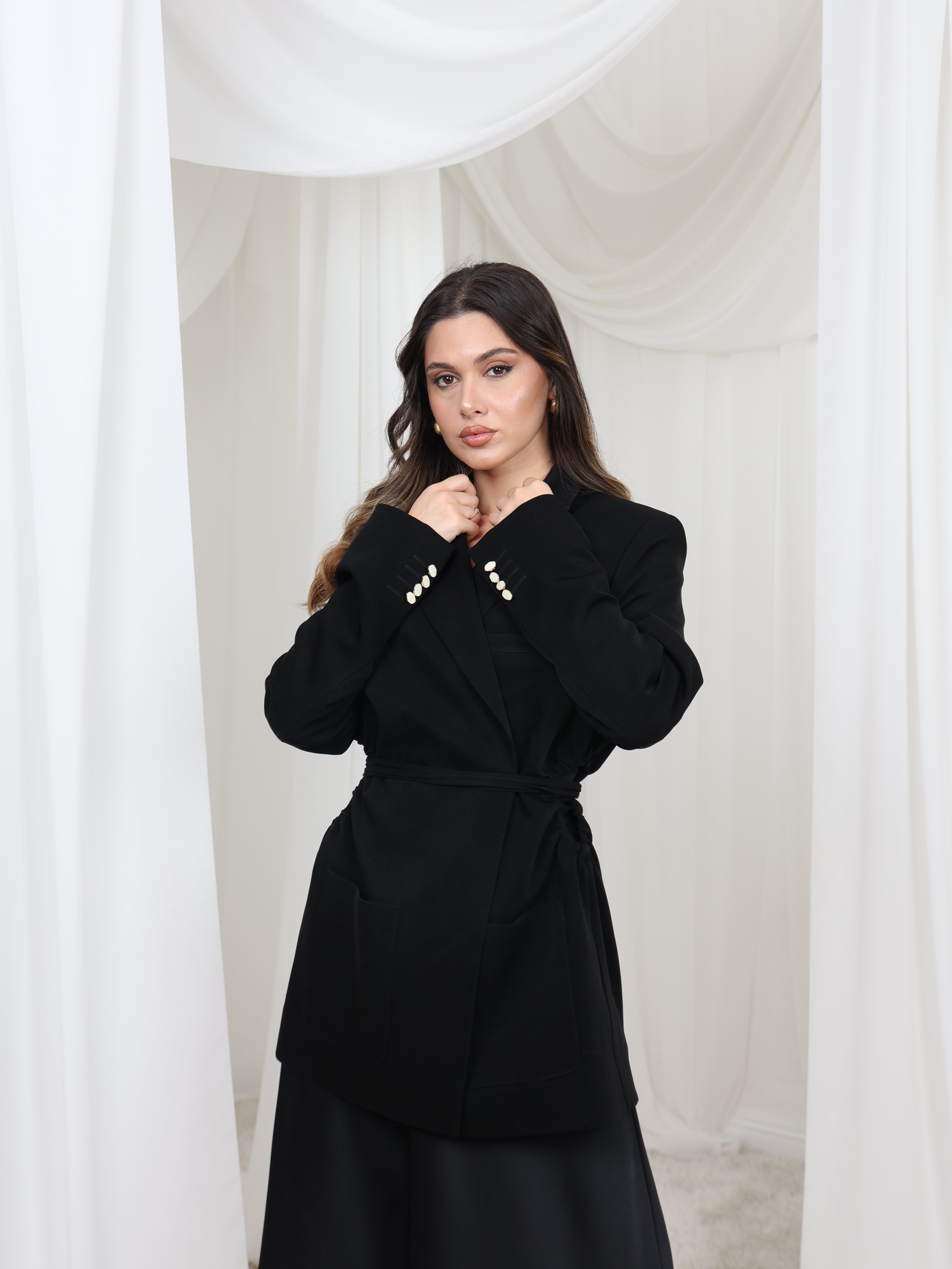 Tie Waist Tailored Blazer