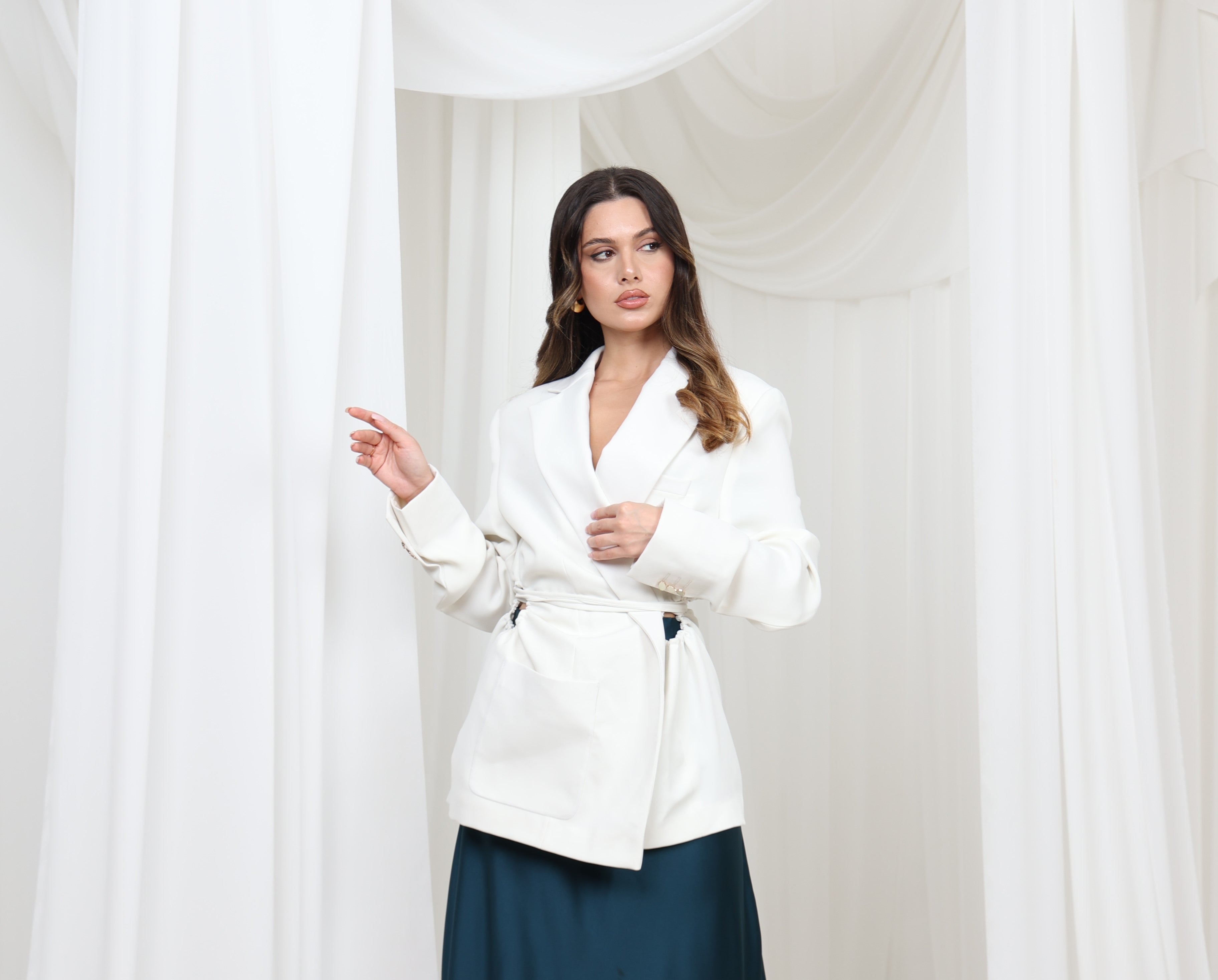 Tie Waist Tailored Blazer
