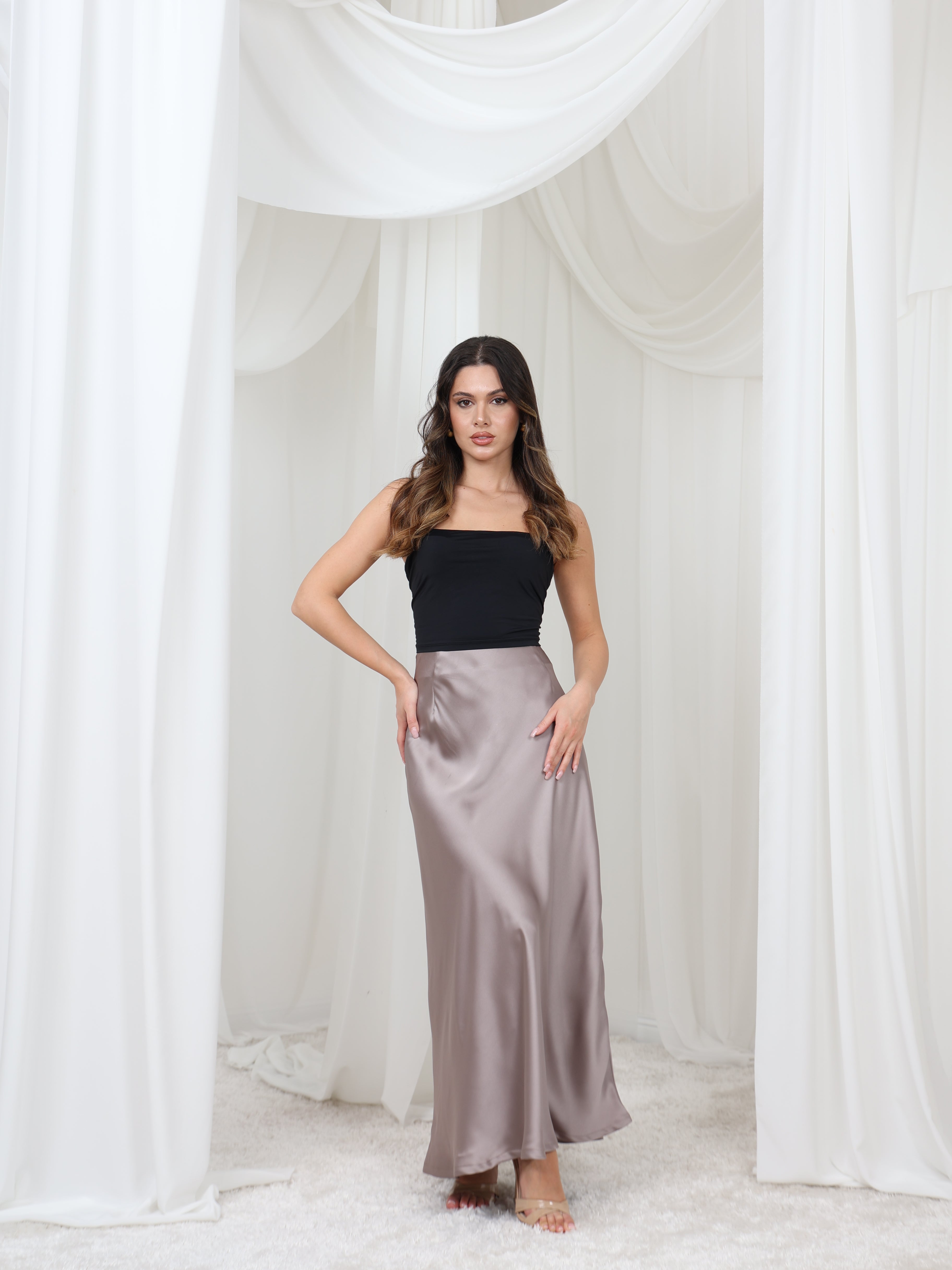 Satin Modest Skirt