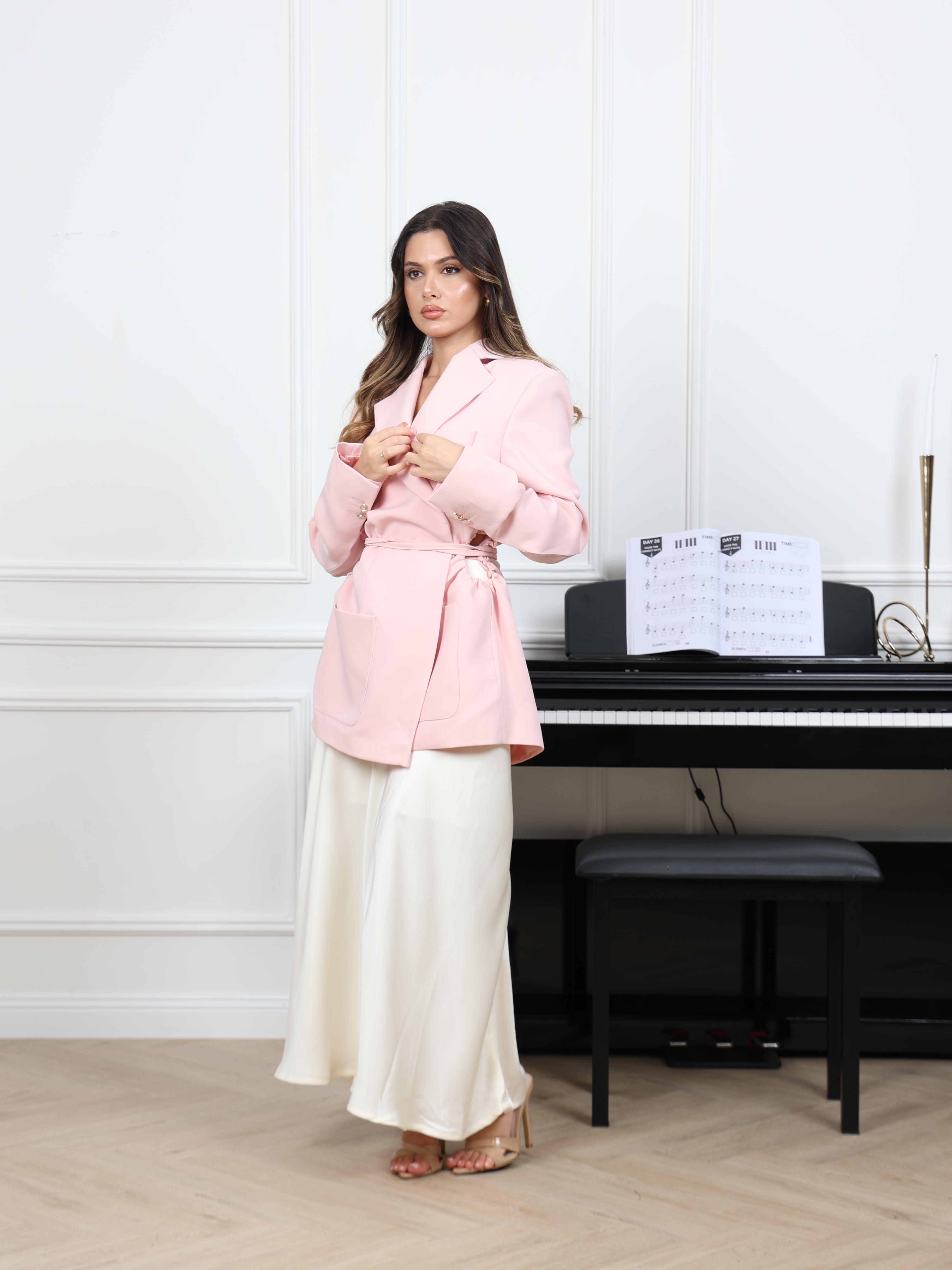Tie Waist Tailored Blazer