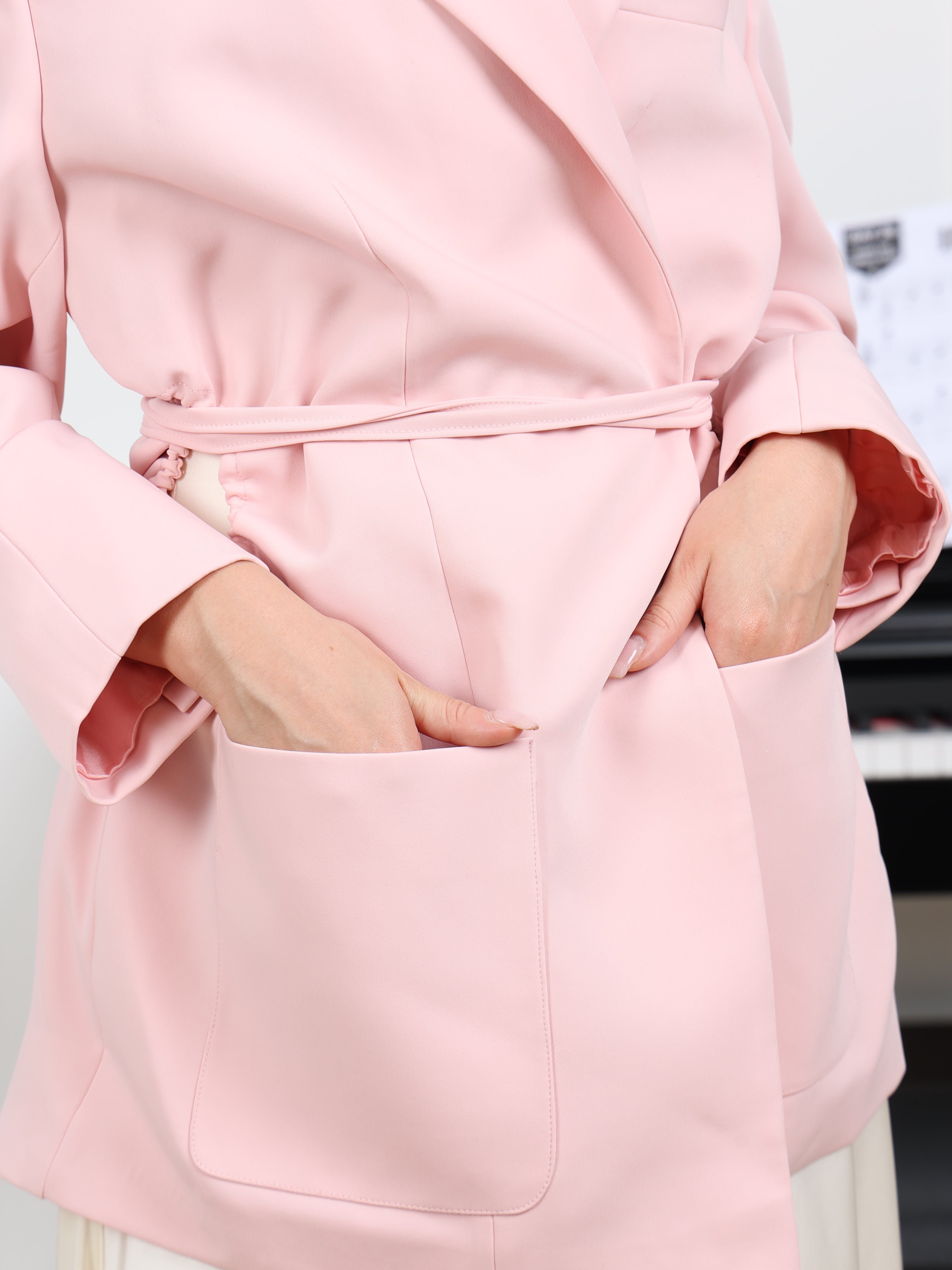 Tie Waist Tailored Blazer