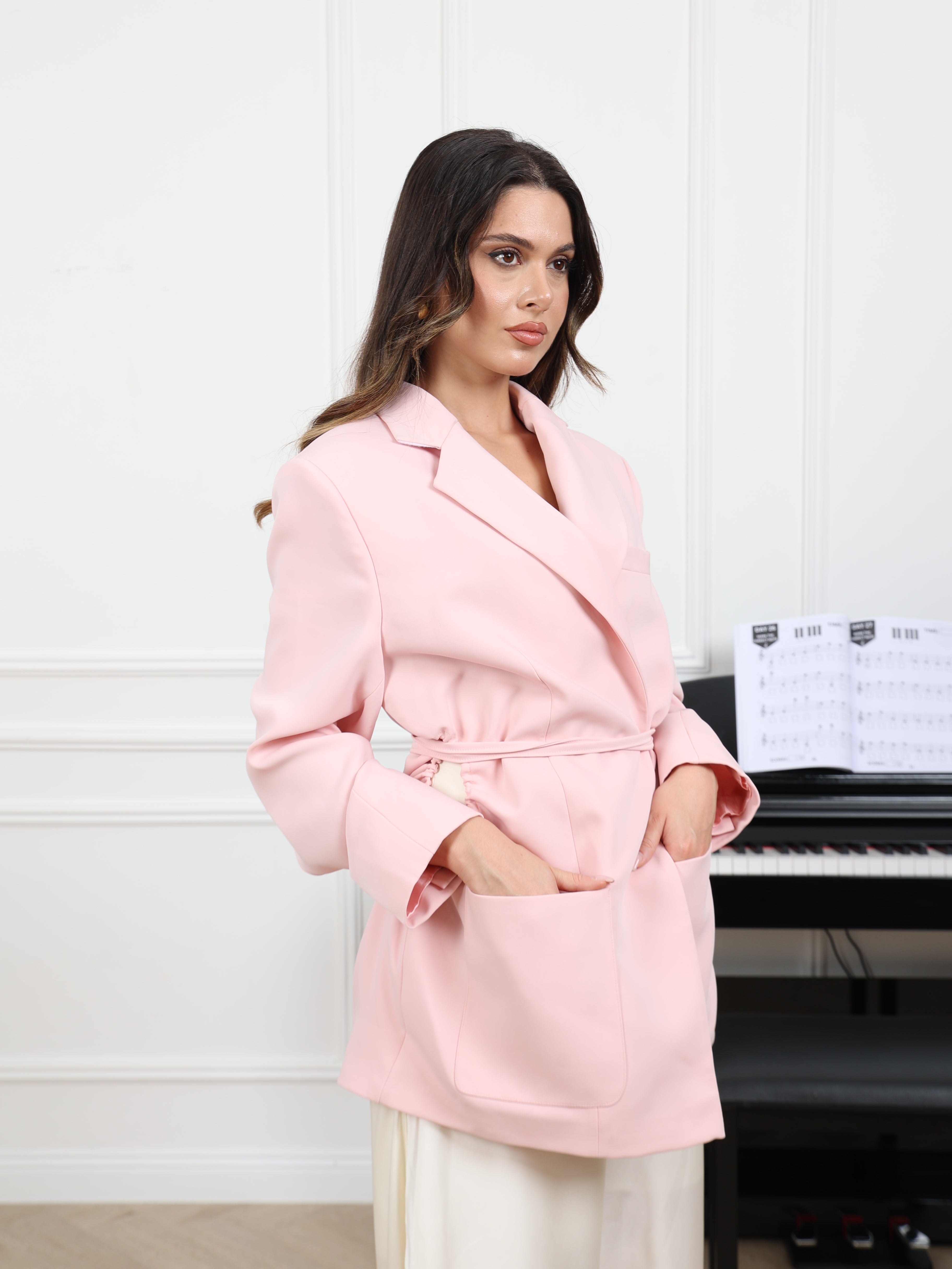 Tie Waist Tailored Blazer
