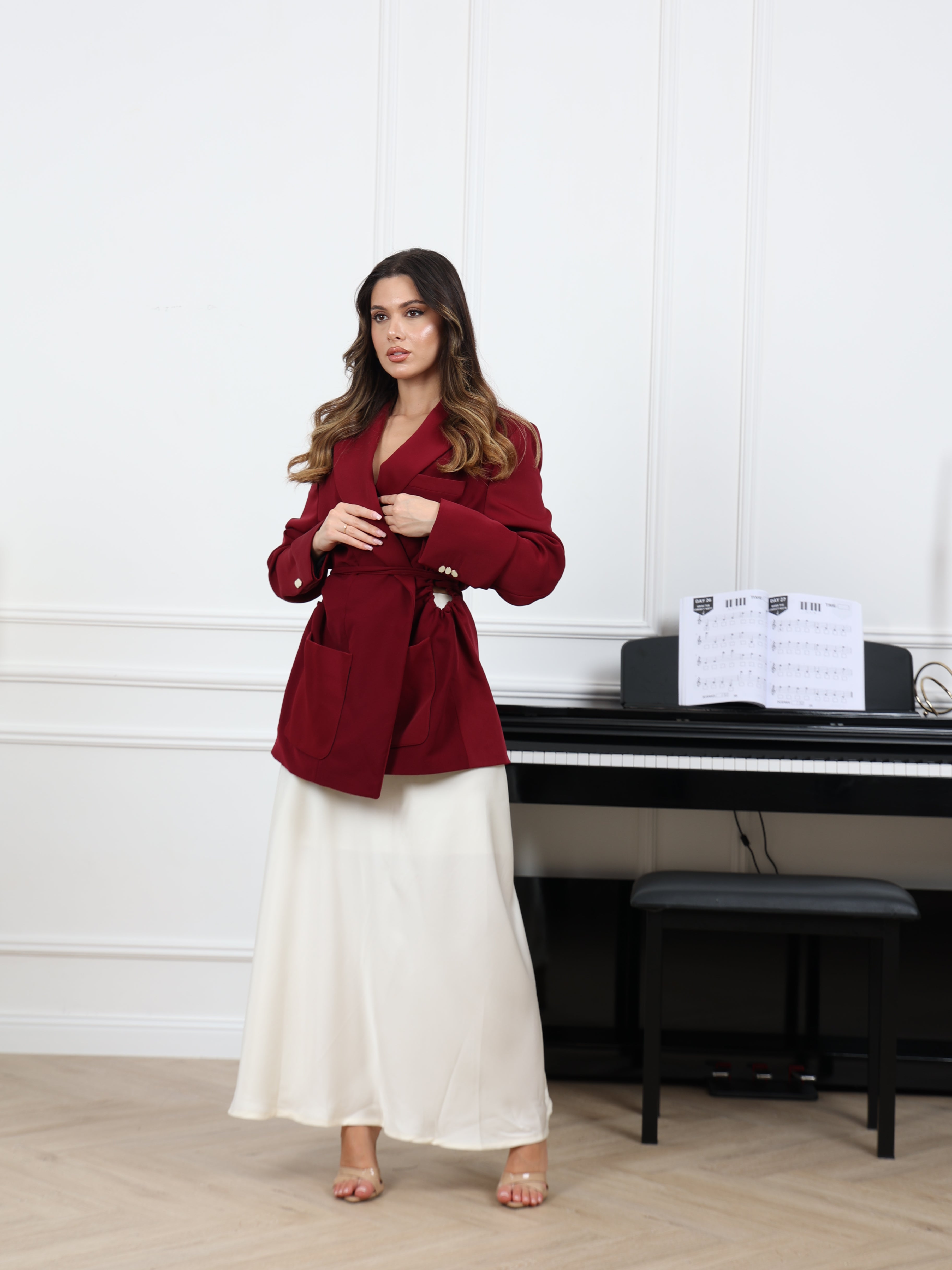 Tie Waist Tailored Blazer